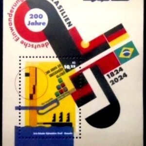 Bloco postal Comemorativo do Brasil de 2024 200 Anos da Imigração Alemã M