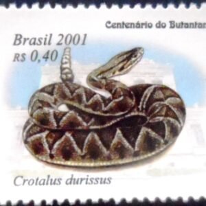 Selo postal do Brasil de 2001 Crotalus durissus N