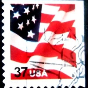 Selo postal dos Estados Unidos de 2002 Flag 37 U IBDEor