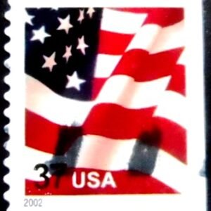 Selo postal dos Estados Unidos de 2002 Flag 37 U IBDr