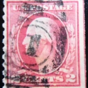 Selo postal dos Estados Unidos de 1912 George Washington 2 U Dr