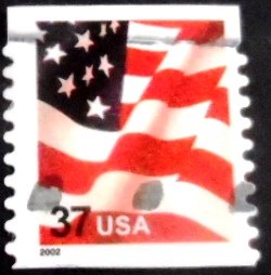 Selo postal dos Estados Unidos de 2002 Flag 37 U