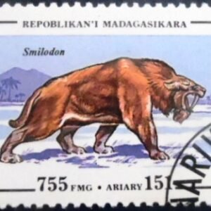 Selo postal de Madagascar de 1994 Smilodon MCC