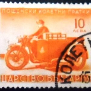 Selo postal da Bulgária de 1941 Postal motorcycle 10 PK U