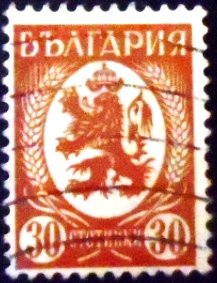 Selo postal da Bulgária de 1936 Lion of Bulgaria 30 U