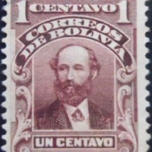 Selo postal da Bolívia de 1901 Adolfo Ballivian 1 U