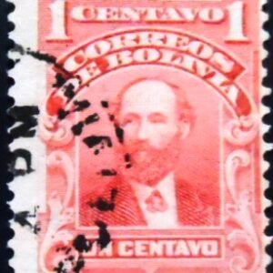 Selo postal da Bolívia de 1913 Adolfo Ballivian 1 U