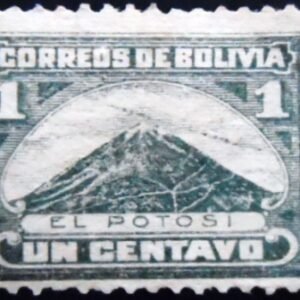 Selo postal da Bolívia de 1916 Mt. Potosi U