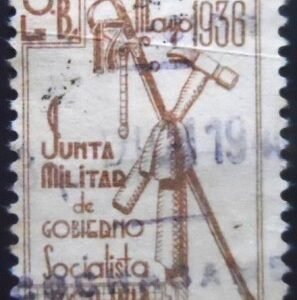 Selo postal da Bolívia de 1938 Emblem of New Government U