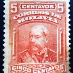 Selo postal da Bolívia de 1901 Narciso Campero 5 U