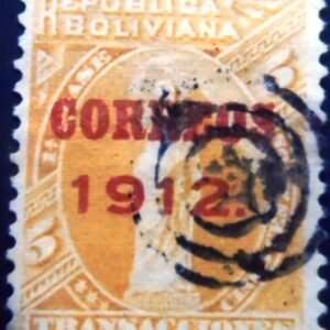 Selo postal da Bolívia de 1912 Allegory of Justice U