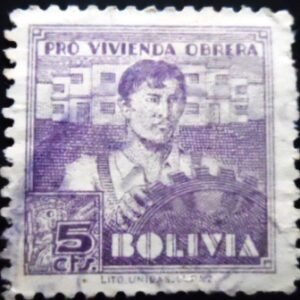 Selo postal da Bolívia de 1939 Worker 5 U