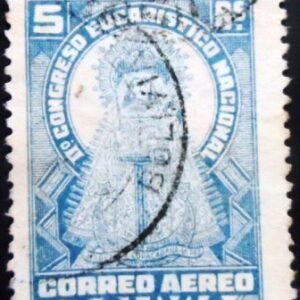 Selo postal da Bolívia de 1939 Madonna of Copacabana 5 U