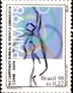Selo postal do Brasil de 1998 Basktball M