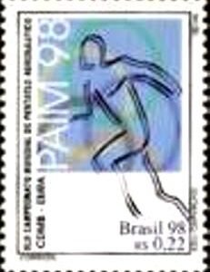 Selo postal do Brasil de 1998 Corrida N