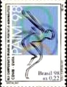 Selo postal do Brasil de 1998 Natação N