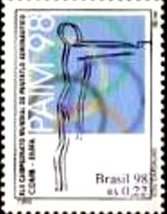 Selo postal do Brasil de 1998 Tiro M