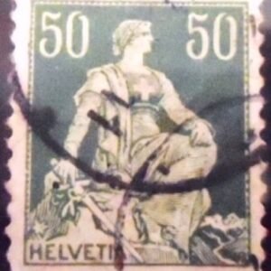 Selo postal da Suiça de 1908 Helvetia with sword