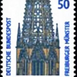 Selo fiscal da Alemanha de 1989 Tower of Freiburg Cathedral