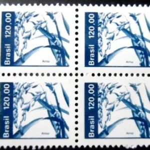 Quadra deselos postais do Brasil de 1984 Arroz M QD