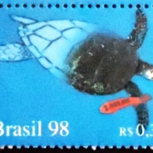 Selo postal do Brasil de 1998 Tartaruga M