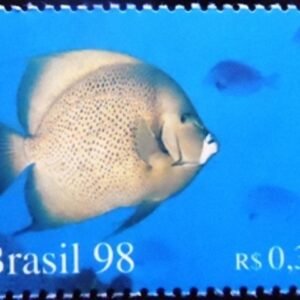 Selo postal do Brasil de 1998 Peixe Amarelo M