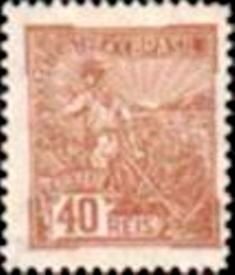 Selo postal do Brasil de 1924 Agricultura 40 N