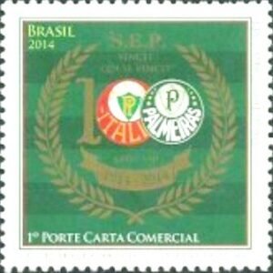 Selo postal do Brasil de 2014 Sociedade Esportiva Palmeiras M