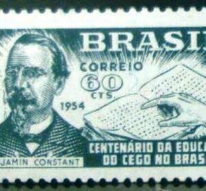 Selo postal do Brasil de 1954 Benjamin Constant