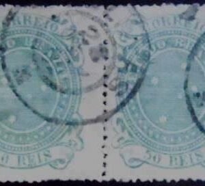 Par de selos postais do Brasil de 1890 Cruzeiro 50 3