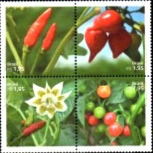 Se-tenant do Brasil de 2015 Pimentas Brasileiras M SET