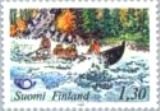 Selo postal da Finlândia de 1983 River Trip on the Kitkajoki U