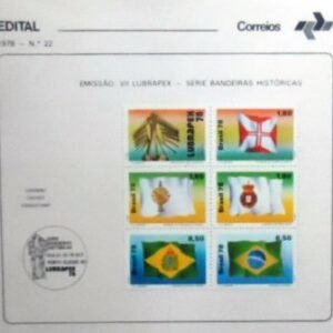 Edital de Lançamento nº22 de 1978 VII LUBRAPEX - Bandeiras Brasileiras Históricas 5996