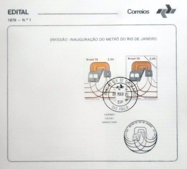 Edital de Lançamento nº 1 de 1979 Inauguração do Metrô do Rio de Janeiro 5866