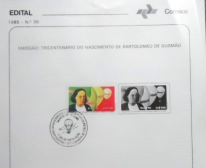 Edital de Lançamento nº 39 de 1985 - Tricentenário do Nascimento de Bartolomeu de Gusmão 6113