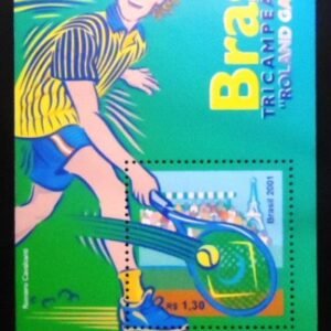 Bloco postal Comemorativo do Brasil de 2001 Gustavo Kuerten