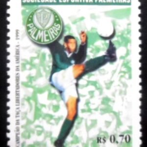 Selo postal do Brasil de 2001 Sociedade Esportiva Palmeiras M