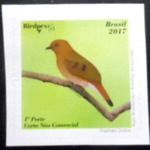 Selo postal do Brasil de 2017 Rolinha-do-planalto M