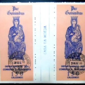 Par de blocos postais comemorativos de 1966 Natal 66 MID