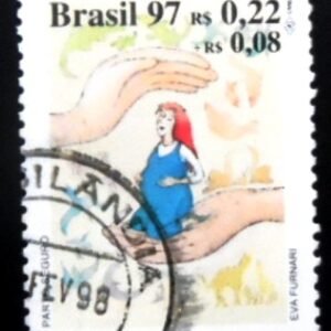 Imagem similar à do selo postal do Brasil de 1997 Parto Seguro U Imagem similar à do selo postal do Brasil de 1997 Parto Seguro U