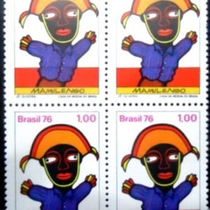 Quadra de selos postais do Brasil de 1976 Mamulengo M