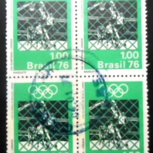Quadra de selos postais do Brasil de 1976 Basquete U