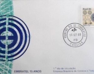 FDC oficial Nº 206 de 1980 EMBRATEL 15 ANOS PB 11622