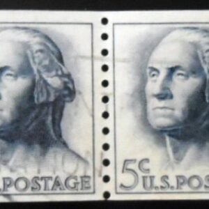 Par de selos postais dos Estados Unidos de 1962 George Washington 5 U xC PR