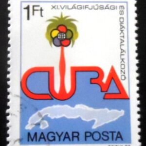 Selo postal da Hungria de 1978 Congress Emblem CUBA MCC
