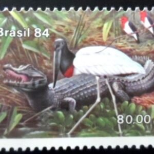 Selo postal do Brasil de 1984 Jacaré N