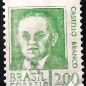 Imagem similar à do selo postal do Brasil de 1968 Castello Branco U