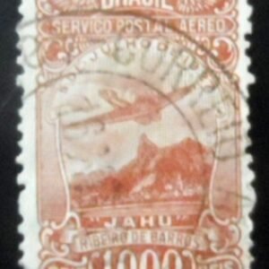 Imagem similar à do selo postal do Brasil de 1929 "Jahu" Ribeiro de arros U