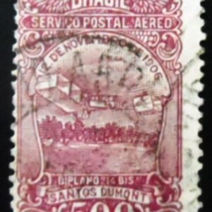 Imagem similar à do selo postal do Brasil de 1929 4 Bis de Santos Dumont U