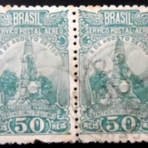 Par de selos postais do Brasil de 1929 Bartholomeu de Gusmão U PR A